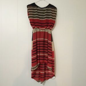 Stripped High-Low Dress